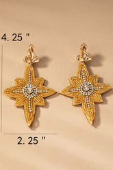 Christmas Star Holiday Beaded Drop Earrings, Earrings, $ 25.95, A Moment Of Now™